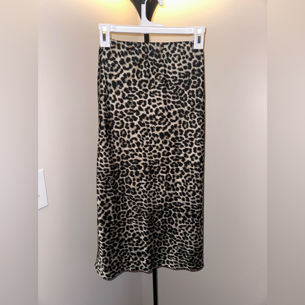 Midi Leopard Print Skirt